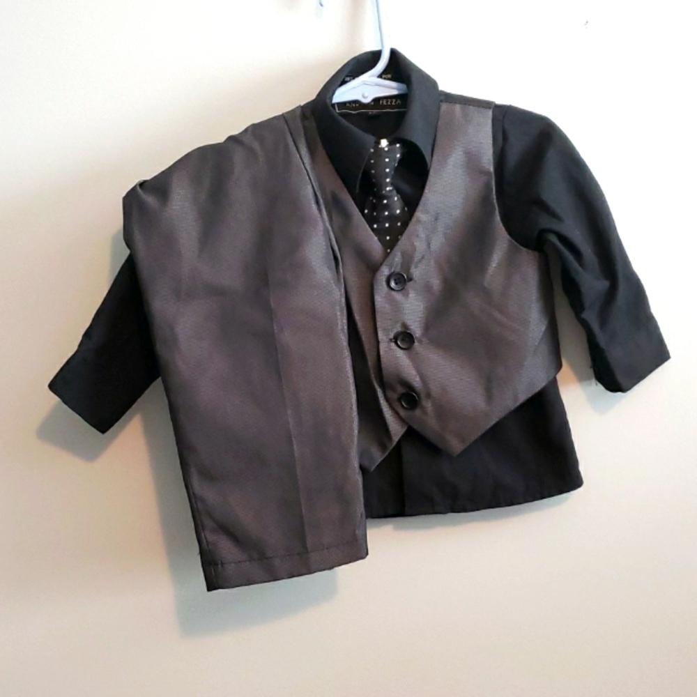 Baby boy's 6-9mo black suit without jacket